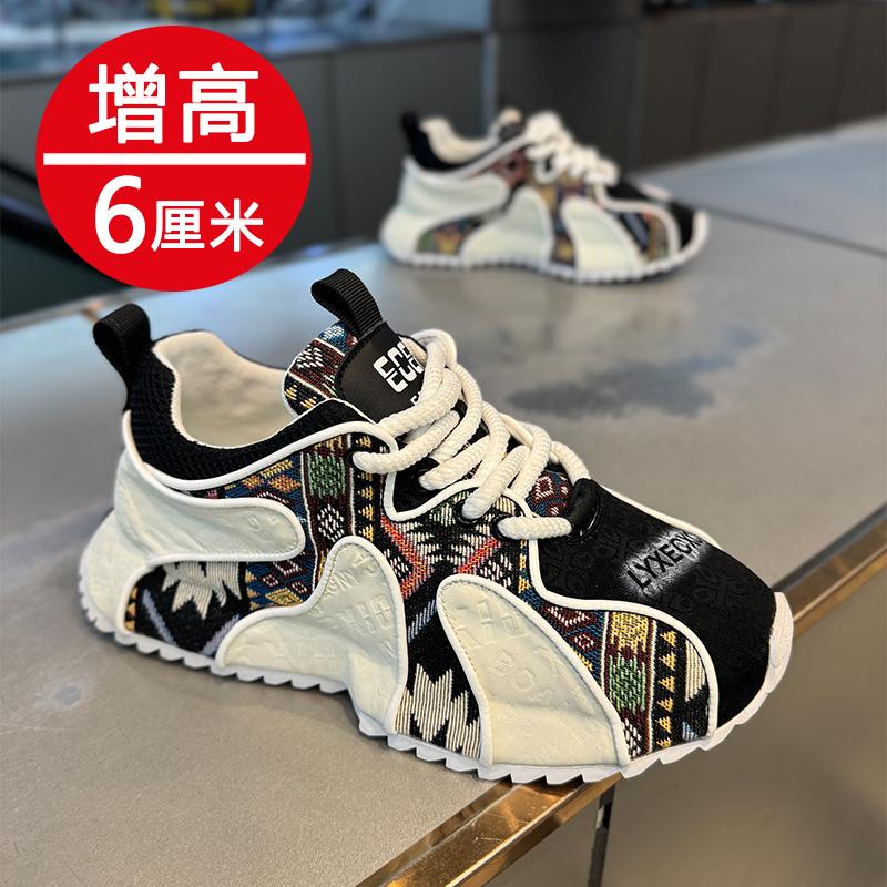 Autumn Niche Printed Forrest Gump Shoes Summer Sports and Leisure Thick-soled Heightening Bag-soled Dad Trendy Shoes