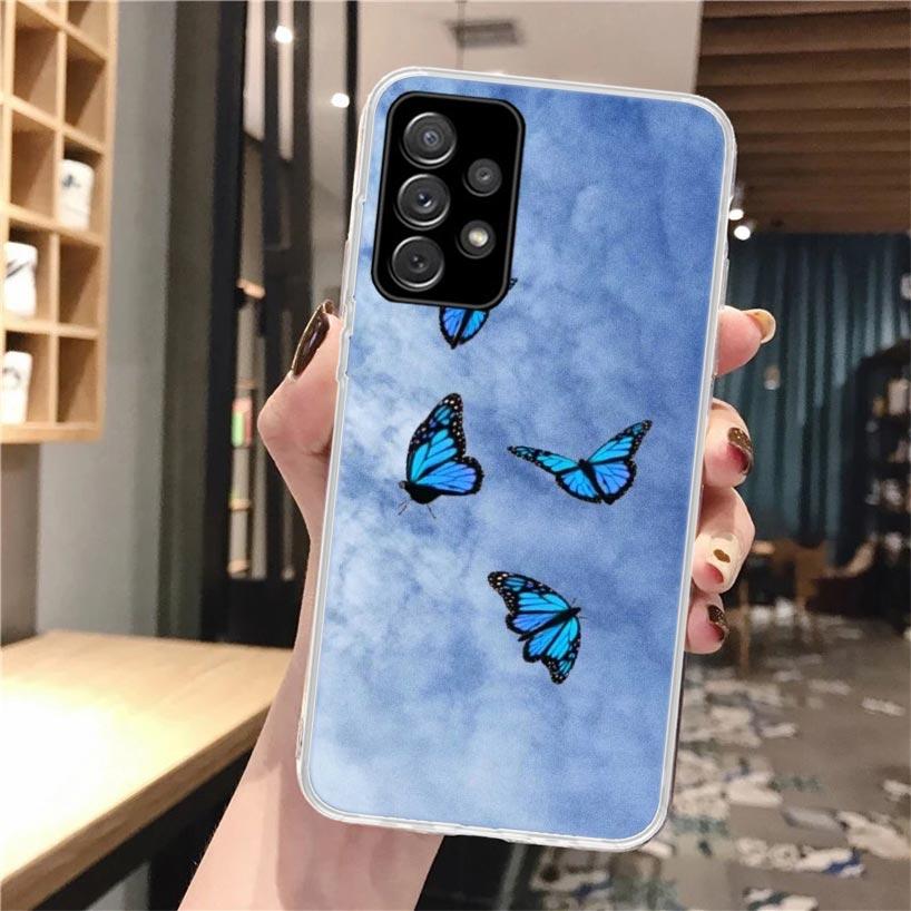 Blue Butterfly Beautiful Wing Soft Phone Case For Samsung Galaxy A16 A26 A36 A56 A15 A14 A13 A55 A54 A53 A35 A34 A33 A25 A24 A23
