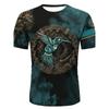 Men's T Shirt Casual Short Sleeve Tee O Neck Pullover Viking Harajuku Print Funny T-Shirt Male Oversized Clothing Streetwear