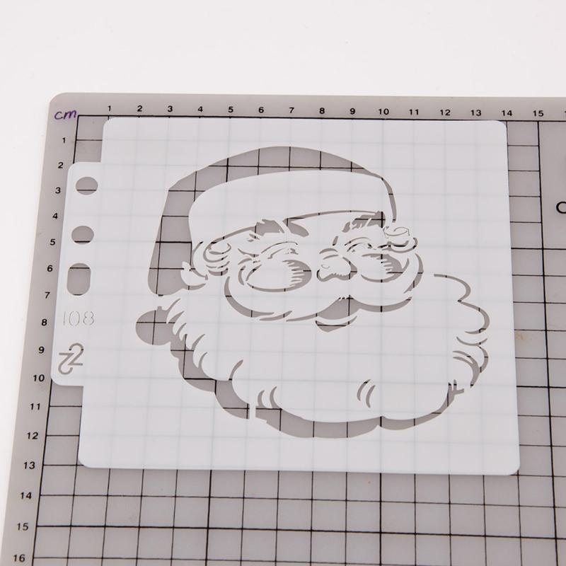 Exquisite Christmas Spraying Drawing Template Portable Washable 3-ring Loose-leaf Stencils Reusable Anti-break for Kids