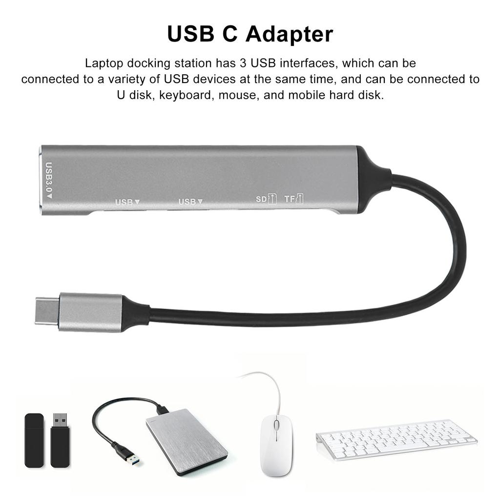 USB C Hub 5 in 1 Plug and Play Type C Hub Metal Electronics Type C Docking Station USB C Adapter for   for