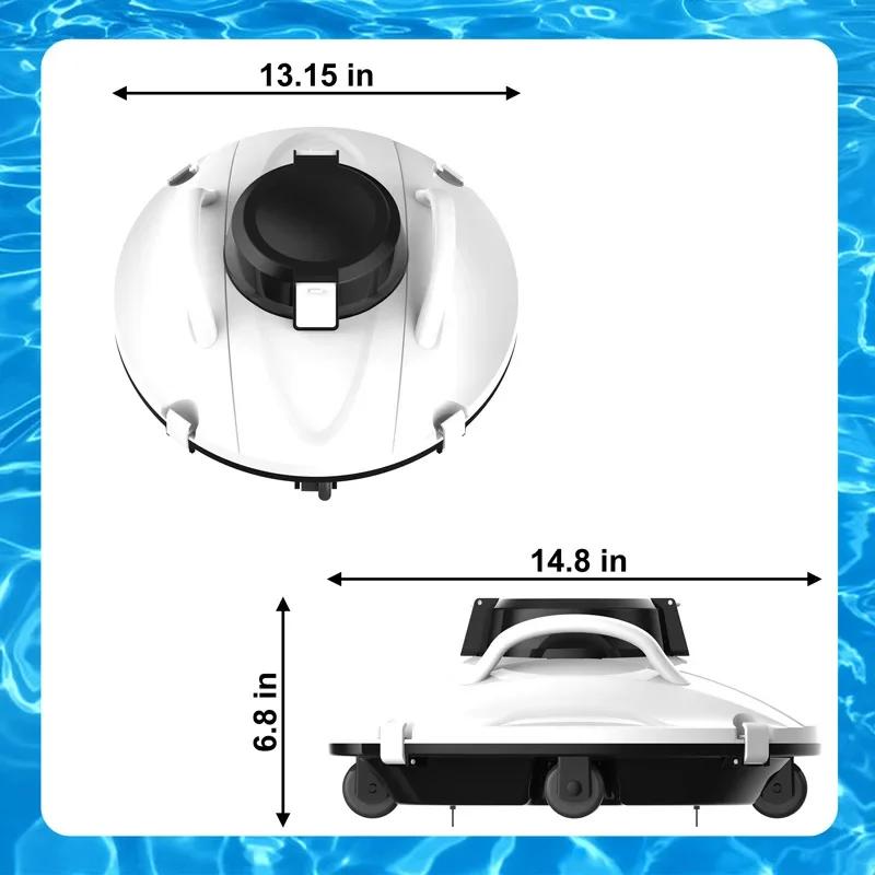 Robot Pool Cleaner Cordless Swimming Pool Cleaning 360 Degree Powerful Pool Cleaning Suction Machine Electric Sweeping Machine