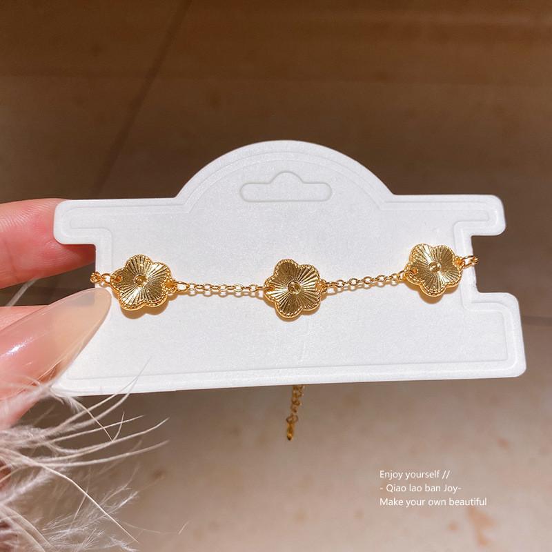 New Chinese Style Titanium Steel Flower Bracelet With Dshaped Pattern For Women