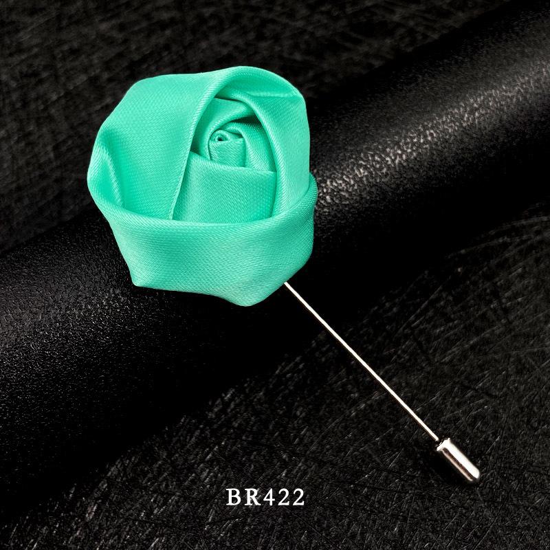 Handmade Multi-Color Rose Fabric Brooch Pin for Men's Suits - Korean Style Accessories