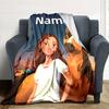 Customiz Name Personality Spirit Riding Free Blanket Soft &Warm Sofa Office Bed Travel Lunch Break Blanket, Gift Suitable All Seasons