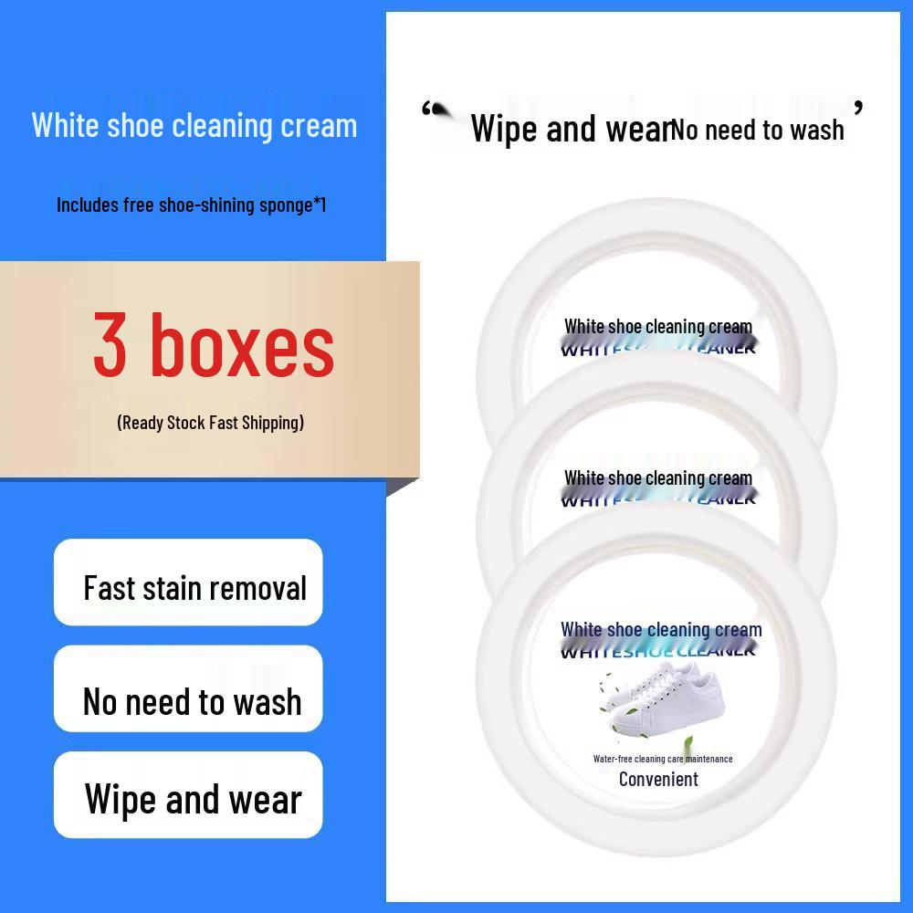 Shoe Whitening Kit: No-Wash Cleaner, Stain Remover, Cleaning Wipes, Brush, and Cream