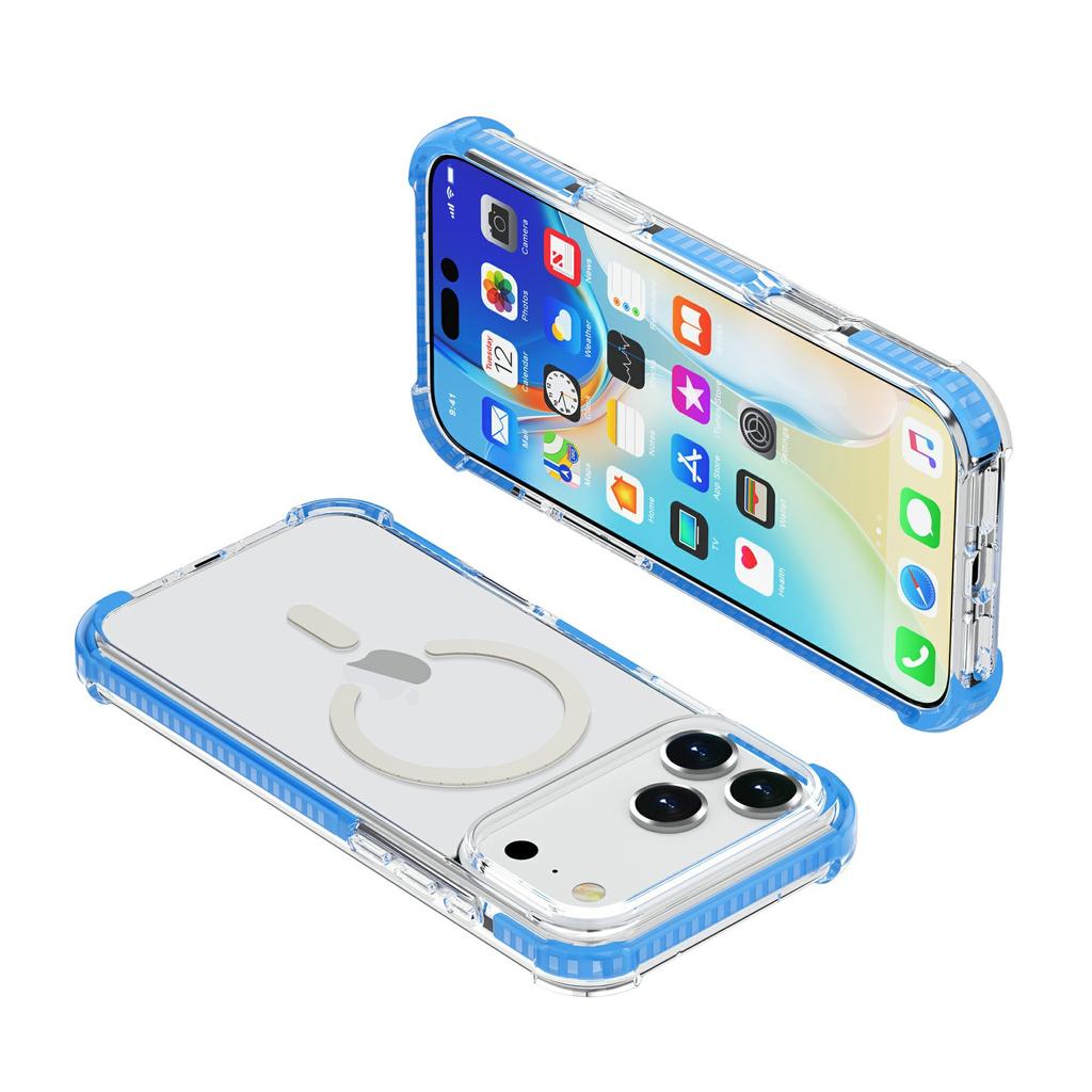 The New iPhone18ProMax Acrylic Transparent Magnetic Mobile Phone Case Is Suitable for MagSafe Airbag Anti-drop Case.