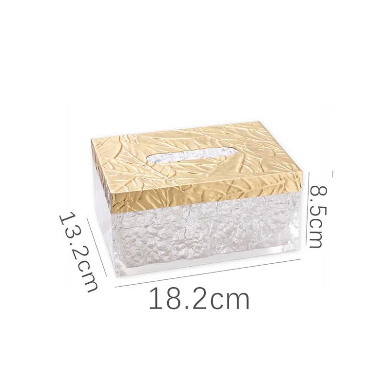 

European Crystal Resin Tissue Box Creativity Relief Decorative Living Room Modern Paper Boxes Hotel Front Desk Tissues Organizer