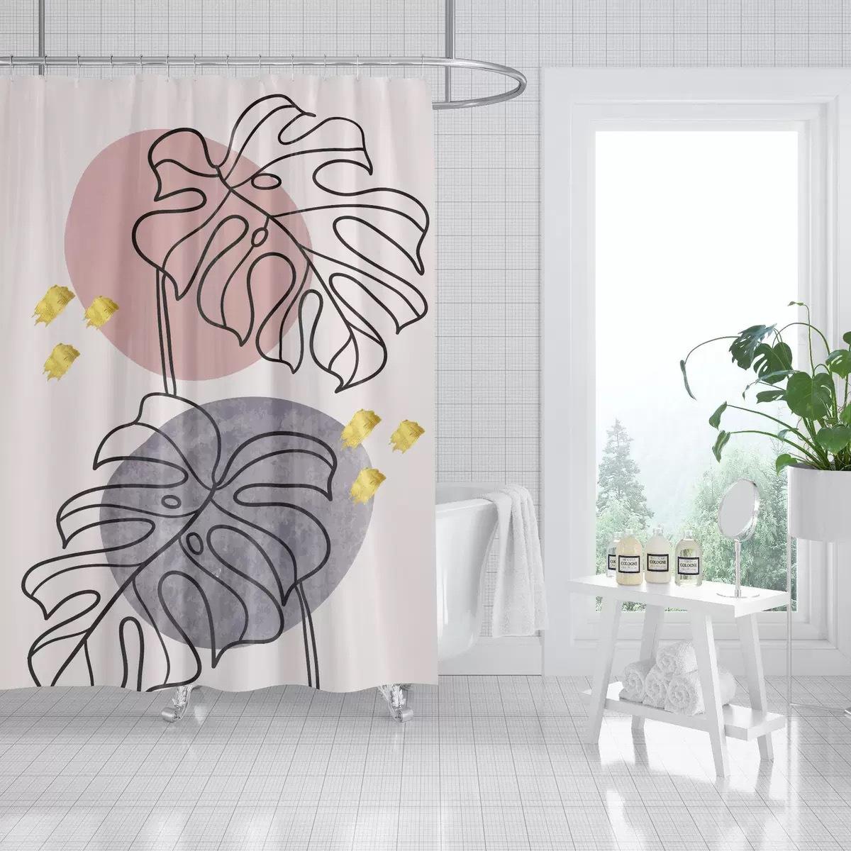 JINRUN утолщенная водонепроницаемая занавеска для ванной комнаты, устойчивая к плесени, занавеска для душа, занавеска для душевой перегородки, занавеска для душа, занавеска для ванной комнаты, бесплатная перфорация 90*180cm