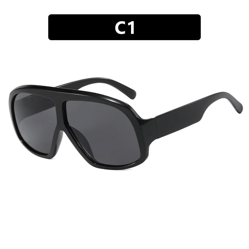New Retro Big Frame Square Sunglasses Women Brand Black Gradient Cool Men Sunglasses One Piece Designer Pilot Sun Glasses