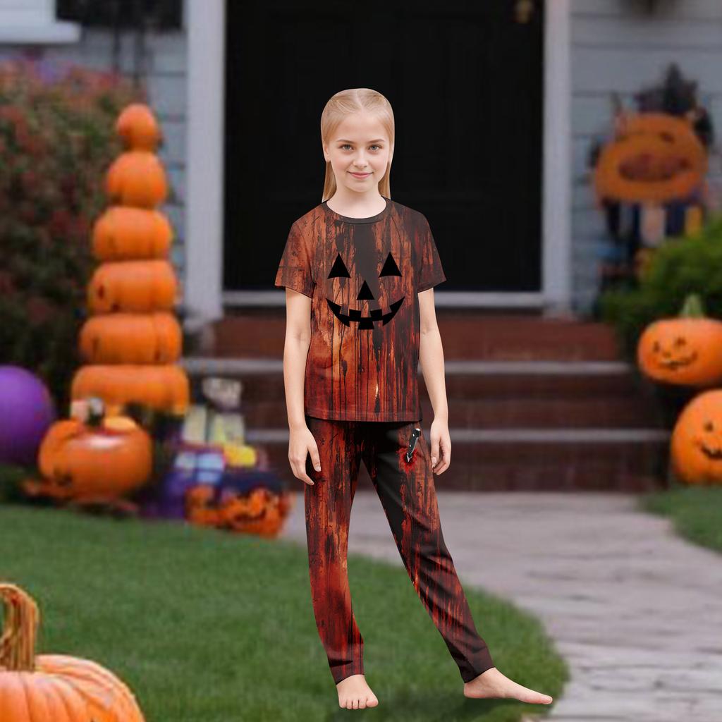 Süßes Familien-Pyjama-Set, Hauskleidung, Familien-Set Kurzarm-Oberteil Hose Set