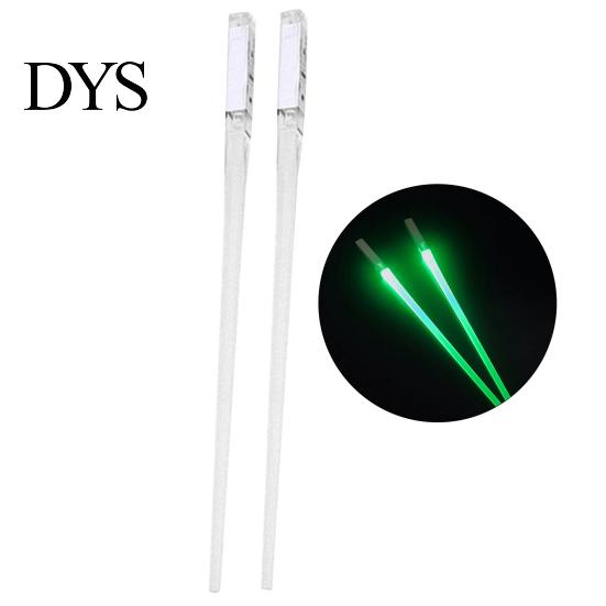 Finger Chopsticks 1 Pair Food Reusable Grade Smooth Surface Eye-catching LED Diner Illuminated Wear-resistant Lightweight BPA Free Luminous