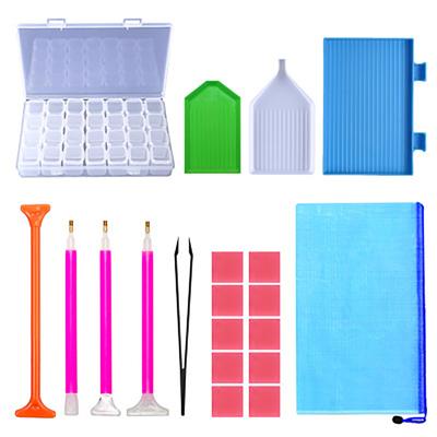 20 Stück Strass Malwerkzeuge und Zubehör Set mit Schmuckkästchen Punktierstift für DIY Malerei