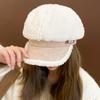 Coldproof Lamb Fleece Peaked Cap Thickened Plush Octagonal Cap Personality Winter Painter Hat  Girl