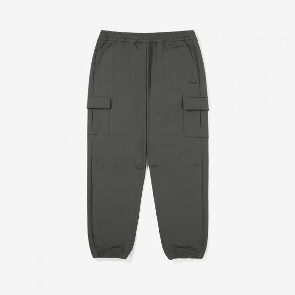 Флисовые тканые эластичные брюки-джоггеры Fila Grey/90