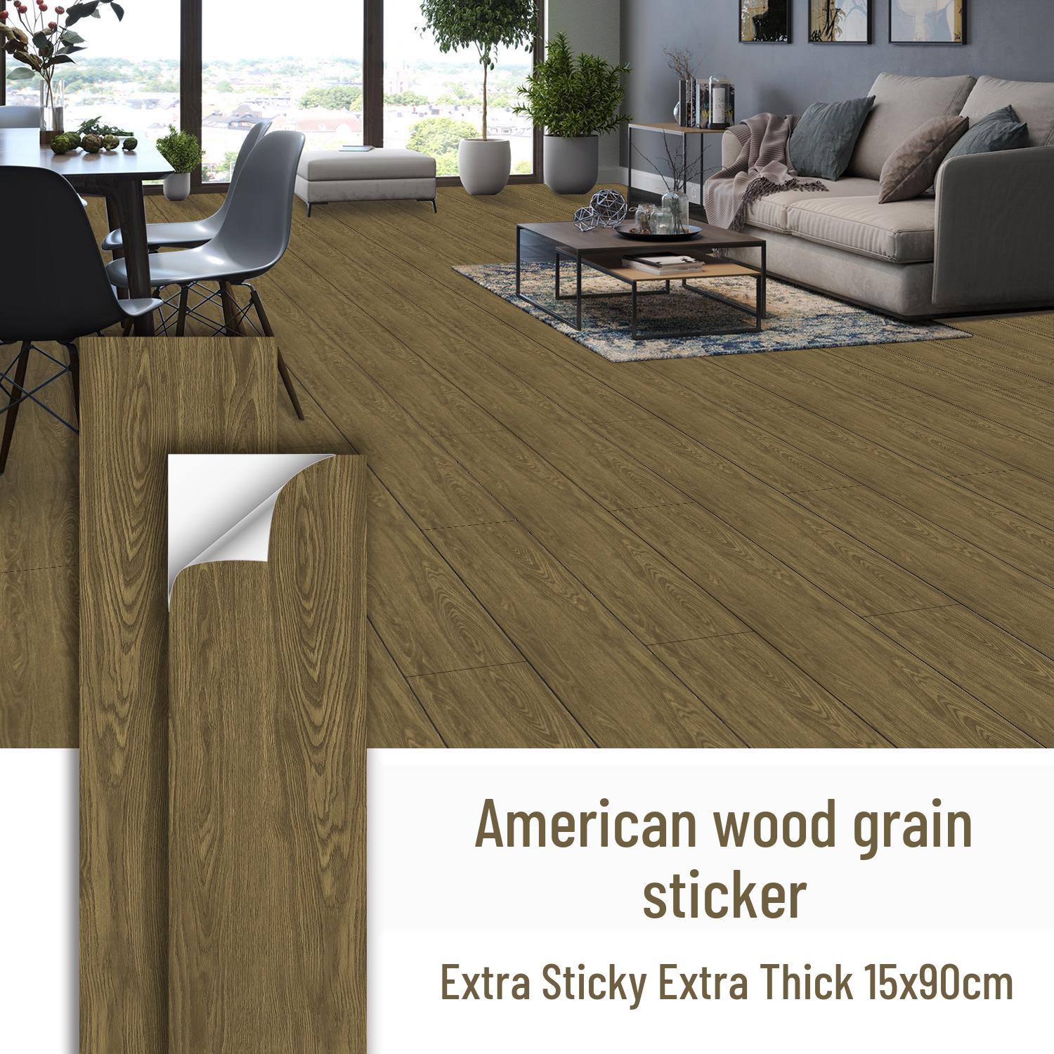 

Водонепроницаемые матовые напольные наклейки под дерево - Утолщенные самоклеящиеся, устойчивые к пятнам, декоративные для кухни и спальни 15x90cm, 10 Sheets