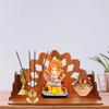 Pattern Pooja Mandir for Home & Office, Wall Mounted Wooden Temple, Pooja Stand with Storage Cabinet, Home Decor, Small & Big Size (Mandir Design 7)