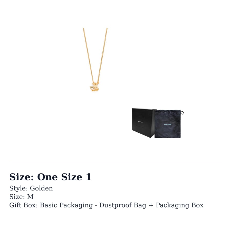 SAINT LAURENT Brass Necklaces Unisex Gold 651779-Y1500-8030