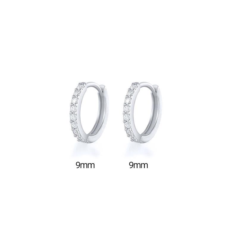 Cao Shi Korean Zircon Diamond Earrings - Simple, Fresh, Round Ear Buckle for Women