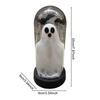 Light Up Ghost Halloween Decoration Glowing Ghost Glass Cover Spooky Halloween Ghost Decoration Glass Dome for Home Party