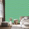 Green and white vichy check wallpaper for living room and bedroom 50x1000