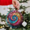 Hängender Windspinner 10 Zoll Dynamisches Künstlerisches Design für Balkon Garten Dekoration 360 Grad Haken Feder Sommer Außen Hängendes Ornament Geschenk