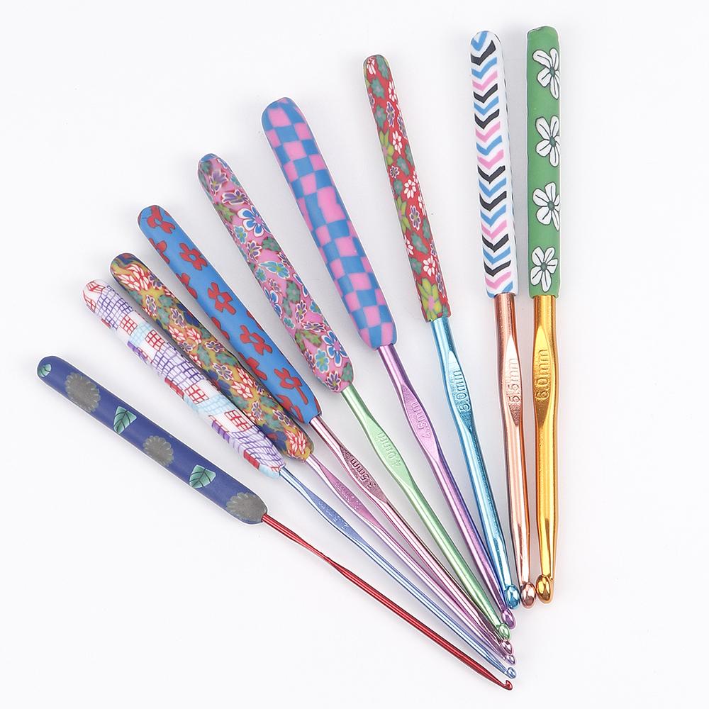 9pc/set DIY fancy flower color crochet hook Set, single pointed knitting needles, crochet yarn sweater tool, Ideal Weaving Gift