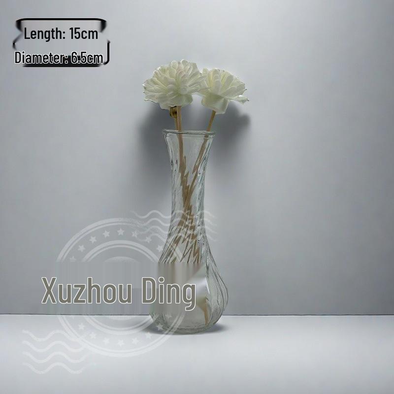 High-End Retro Glass Vase Set: Floor-Standing Transparent Ornaments In Soft Ins Style