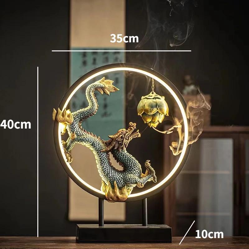 

Lamp Ring Dragon Incense Burners Decoration Lucky Zodiac Dragon Decoration Home Living Room Incense Office Burner Opening Gift