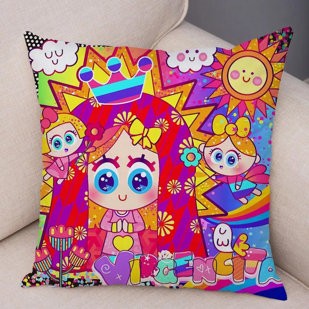 Jungfrau Maria Kunst Kissenbezug Dekoration Kawaii Cartoon Kinder Sofakissenbezug Zuhause Auto