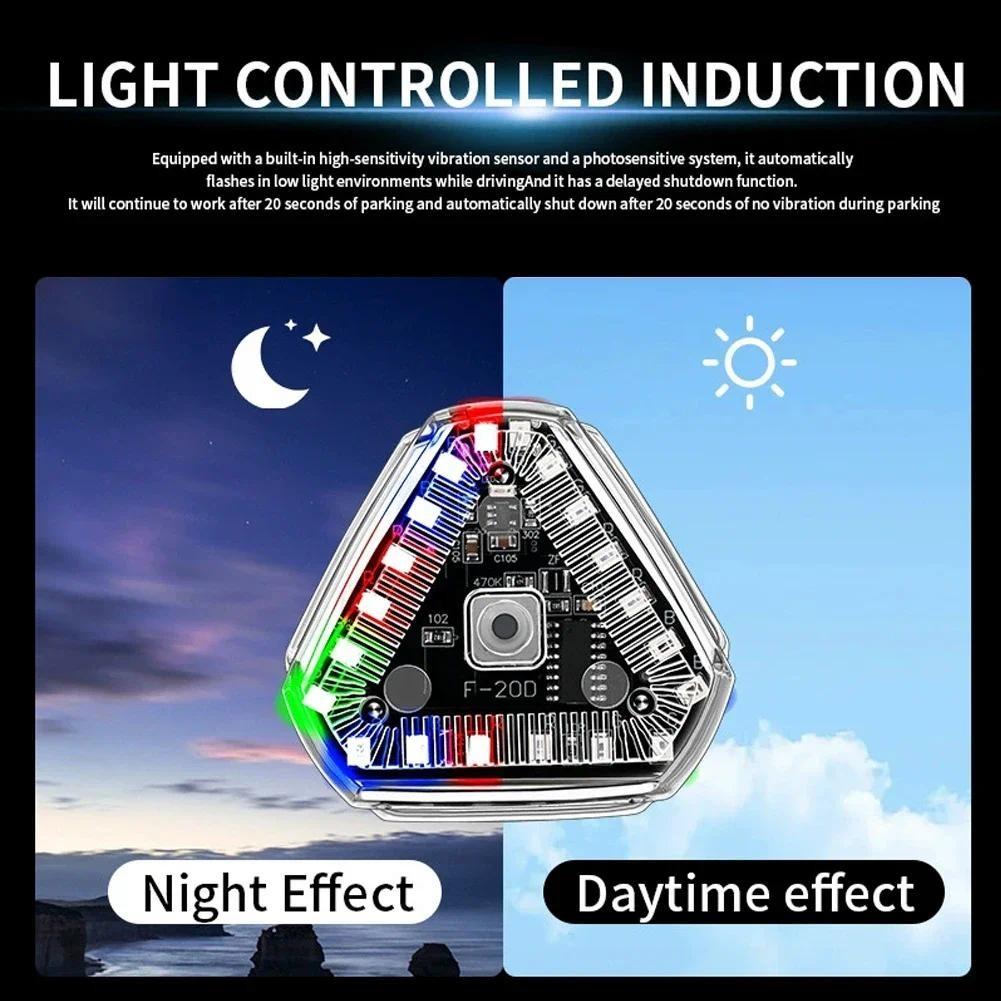 Solar Powered Motorcycle LED Warning Light with Motion Sensor and Magnetic Mount