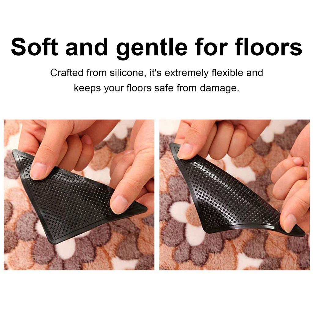 8 Pcs Non-Slip Rug Corner Pads Keep Your Rugs In Place Non Slip Carpet Tape Easily Installation for Hardwood Tile Floors