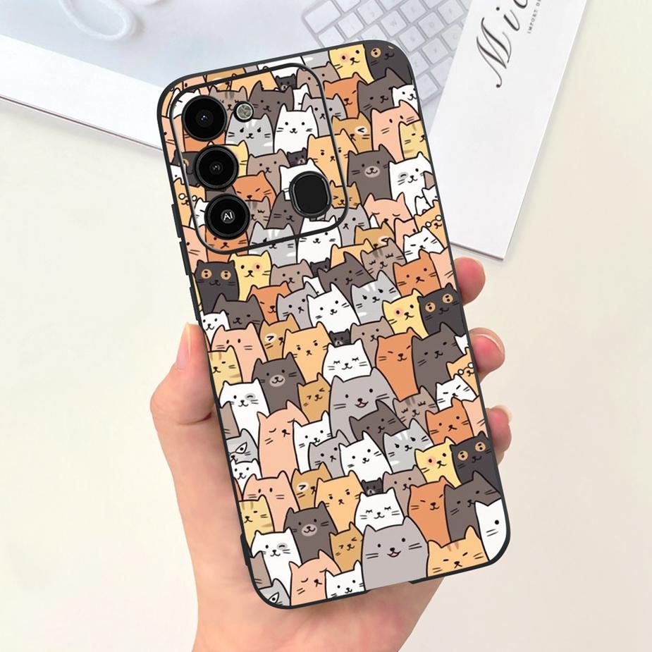 For Tecno Spark 8C Case KG5k KG5j KG5n Stylish Candy Painted Cover Soft Silicone Phone Case For Tecno Spark Go 2022 Spark8C Bags