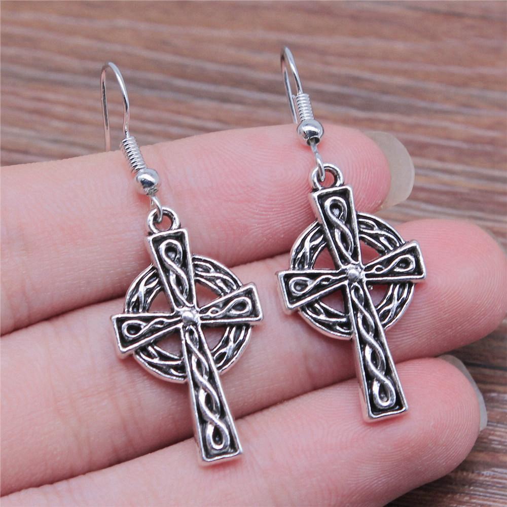 Casual Handmade Cross Amulet Drop Earrings Thoughtful Friendship Gift for Office Wear