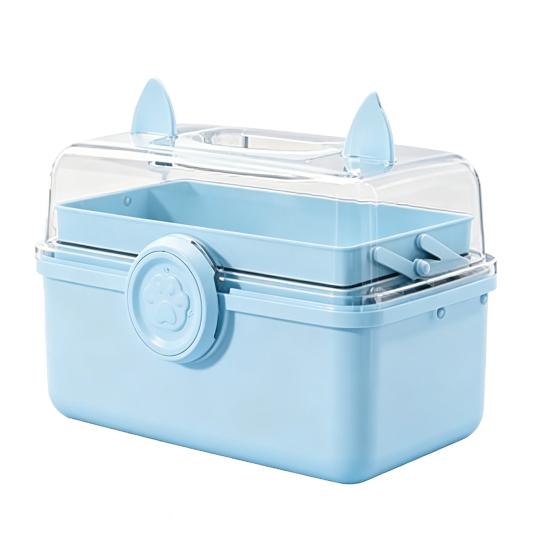 Household Medicine Storage Box with Safety Lock And Transparent Top Cover