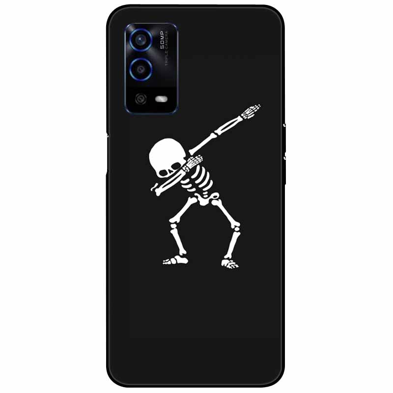 For Oppo A55 4G Case A 55 Silicone Soft Painted TPU Black Cover for Oppo A55 Case CPH2325 Cute Funda Coque for OPPOA55 6.51''