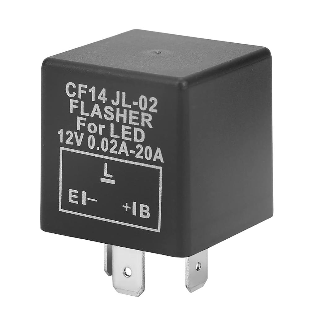 12V LED Flasher Relay, CF14 JL-02 3 Pin LED Flasher Flash Relay for Car Motorcycle Turn Signal Light Hyper Flash Fix
