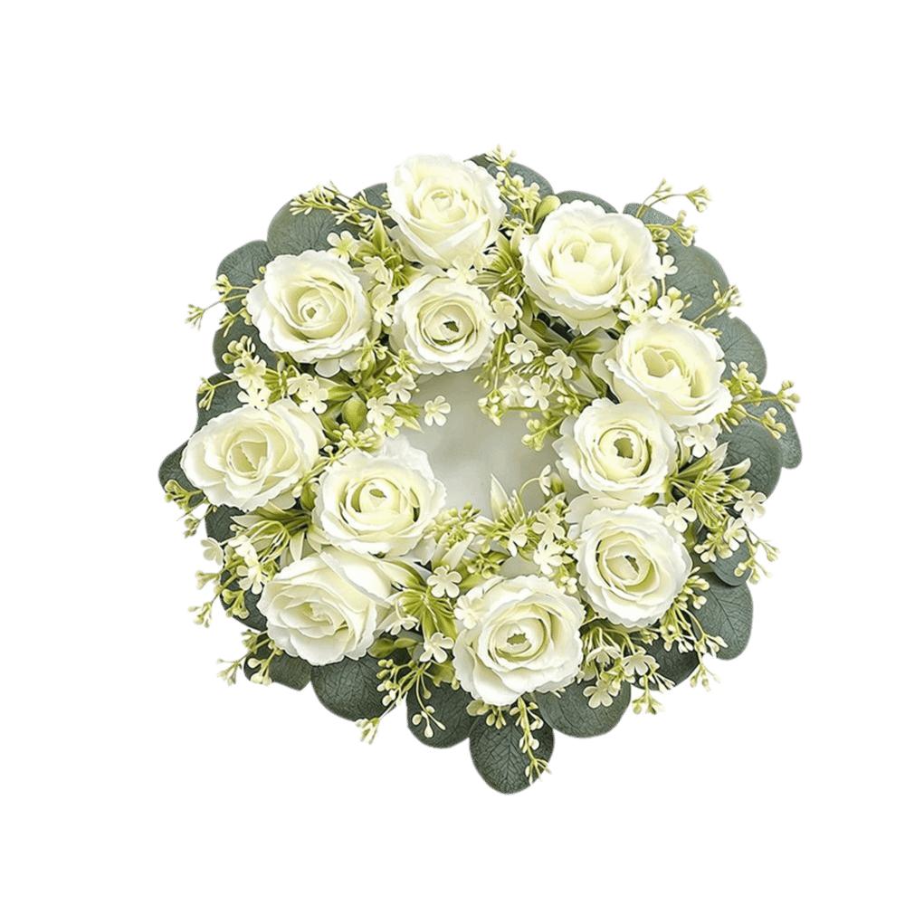 23/33cm Size Artificial Flowers Wreath Silk Material Garland Style Artificial Flowers Garland Wreath Shape Silk Fake Flower