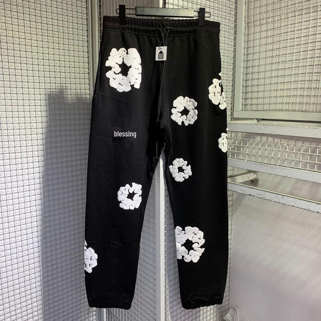 Denim Cottonwood Streetwear Sweatshirt & Hoodie Set: Cuffed Casual Trend for Men & Women