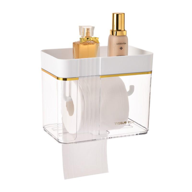 Wall-Mounted Bathroom Tissue & Towel Holder