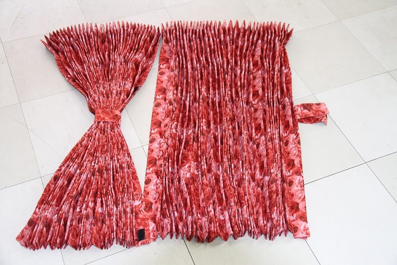 Applause Red Truck Nap 2 Panels Wide x 85cm 32 Light Blocking Curtains, Curtains, (240cm Long), Hooks,