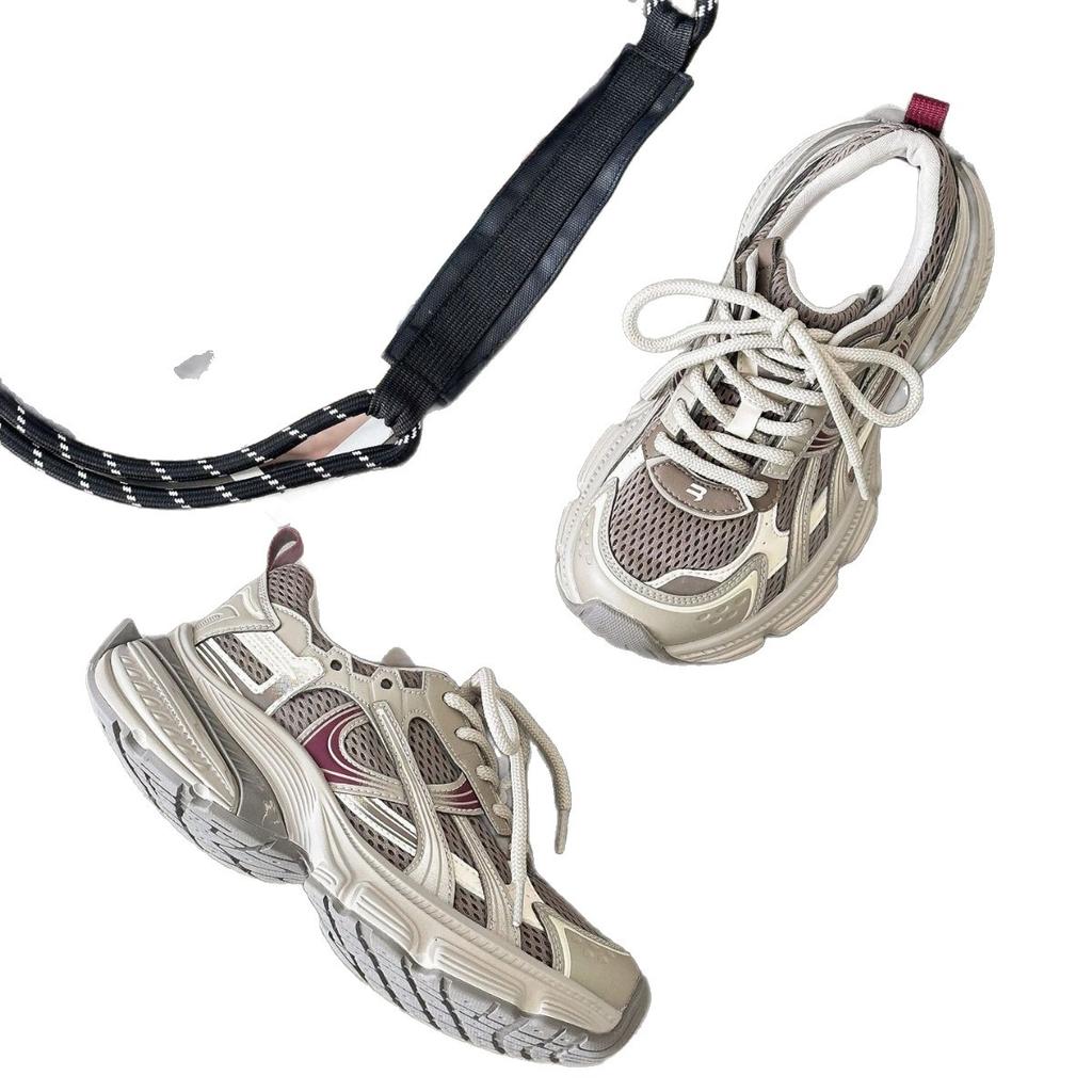 Leather platform mesh dad shoes girl 2025 autumn new Korean version retro German training shoes casual breathable sports shoes