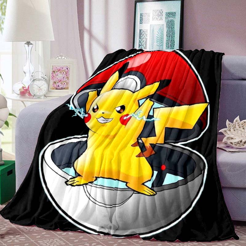 Pokémon Pikachu Series Flannel Blanket—Soft To the Touch, the Perfect Choice for Home Relaxation; an Excellent Gift for Pokémon