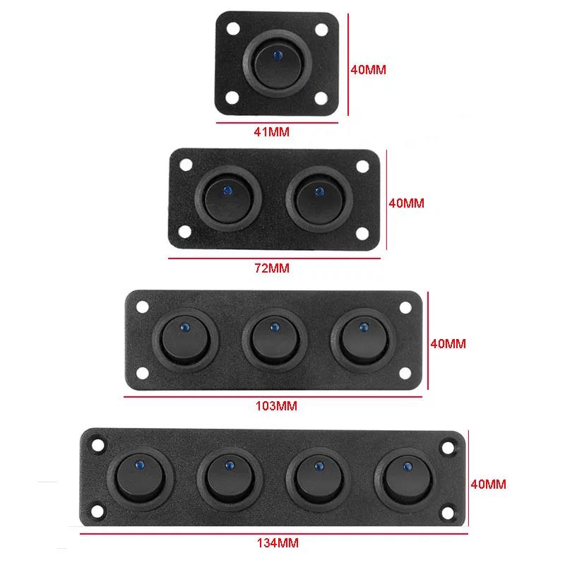 12V 1-4 Gang Universal Toggle Switch Panel USB Car Boat Marine RV Truck Blue LED Styling Accessories Marine Rocker Switch Relays 5