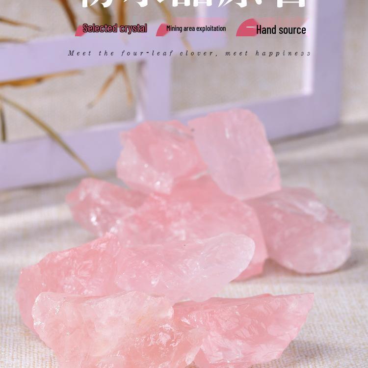 Natural Rose Quartz Aroma Diffuser Stone: Raw Pink Mineral Specimen & Tumbled Hibiscus Quartz.