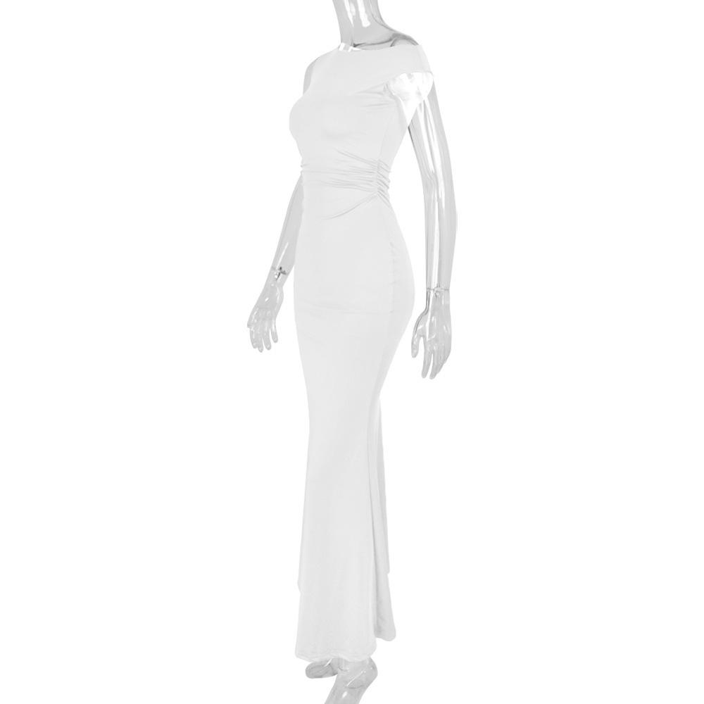 European & American Mermaid One-Shoulder Waist-Draped Sleeveless Dress for Women 2026