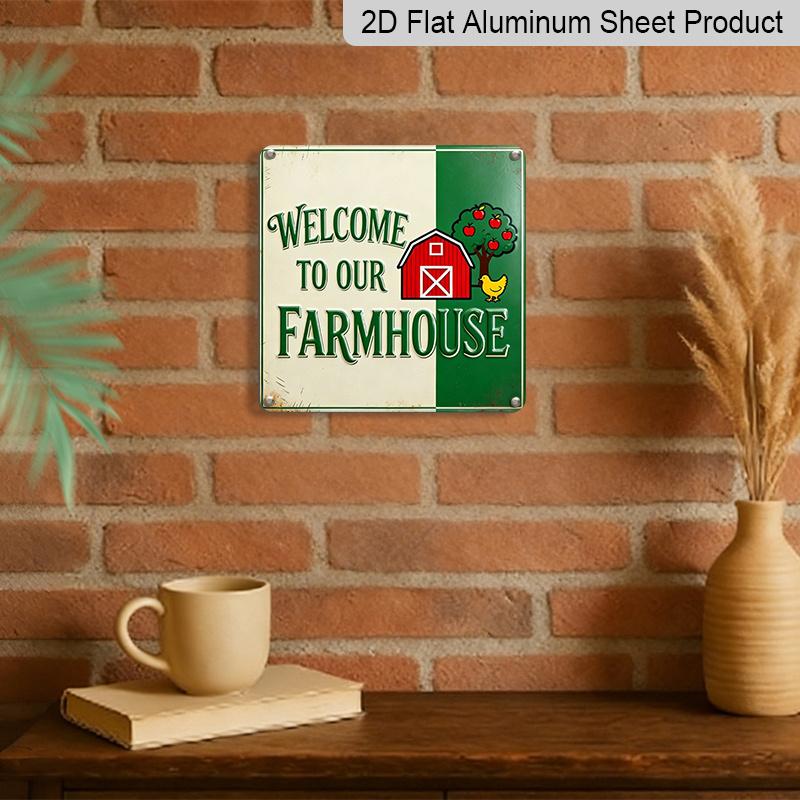 2D Flat - 1pc, Outdoor Plaque & Wall Decor, Welcome To Our Cottage Sign, Kitchen Wall Art, Living Room Decoration, Rustic Barn Display, Country Farm