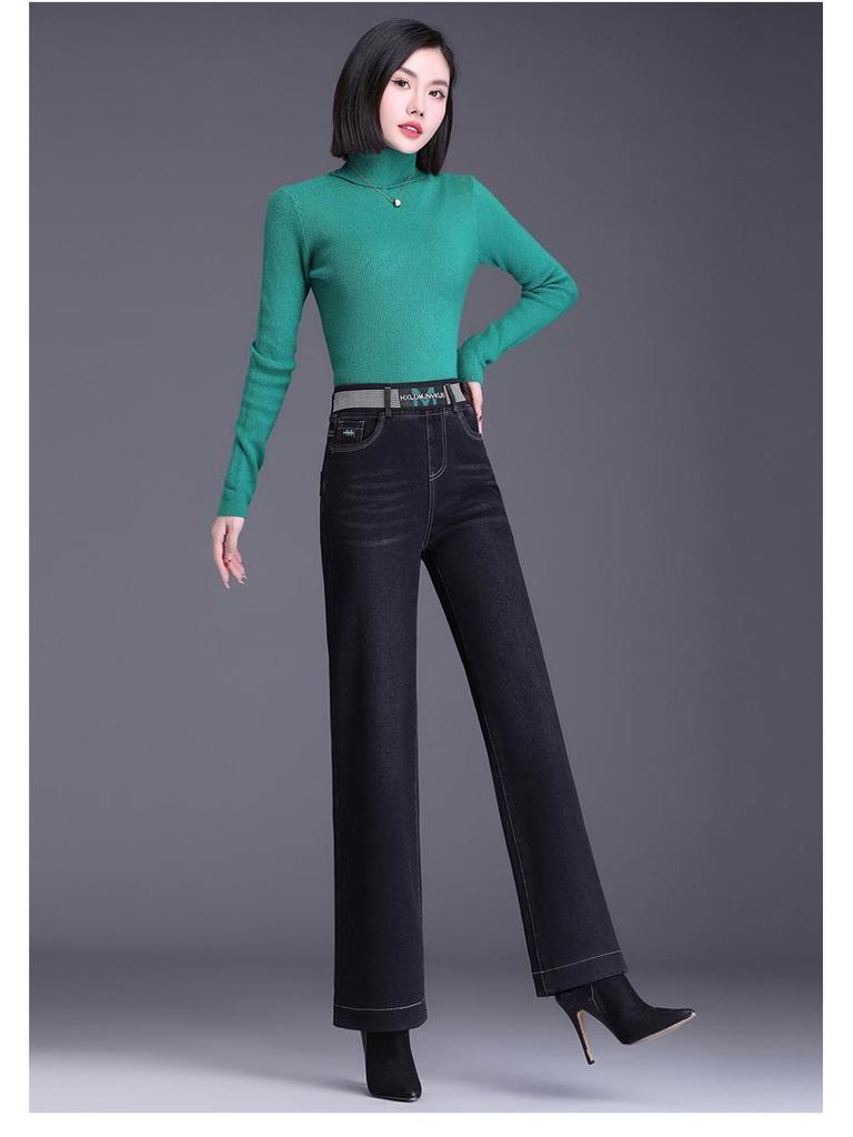 High Waist Wide Leg Women's Jeans - Plus Size, Slimming, Straight Loose Fit, 2025 Spring/Autumn Collection.