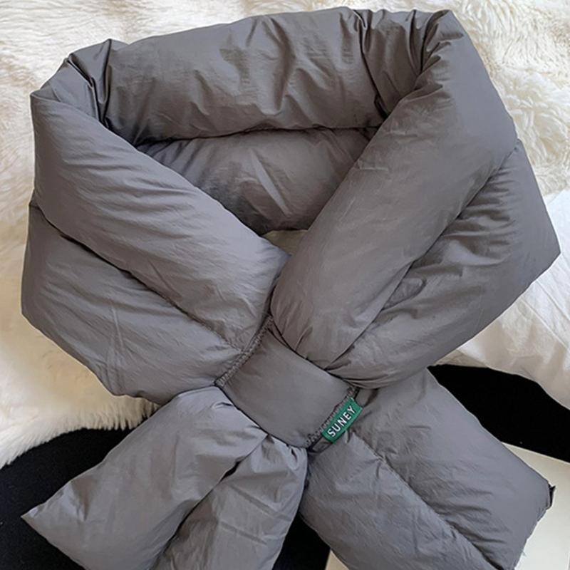Sciarpa Collo Calda Invernale da Donna, Scaldacollo, Colore Unico, Leggera, Imbottita, Piumino, Sciarpe, Copricollo per Sci all'Aperto