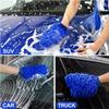 1pcs Car Wash Mitts Chenille Microfiber Wash Mittens Double Sided Scratch-Free Wash Mitt